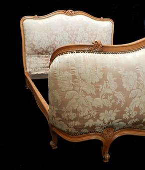 Antique Early Vintage French Double Bed  Base Louis Corbeille