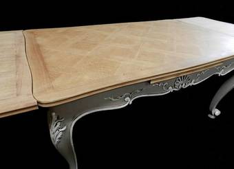 Antique French Extending Dining Table Oak early vintage Louis Painted