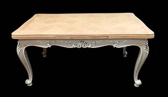 Antique French Extending Dining Table Oak early vintage Louis Painted