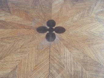 Antique Unusual French Basque Spanish Centre  Dining Table Parquetry Inlaid Top