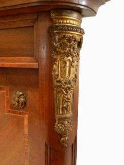 Antique C19 French Double Bed  Base with Limoges plaque and Ormolu swags