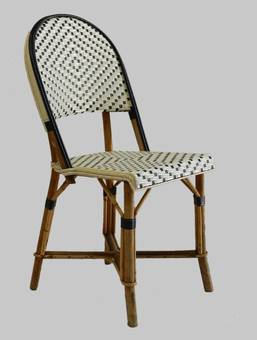 Antique 4 French Bistro Chairs Woven Maison Gatti Rattan Paris style