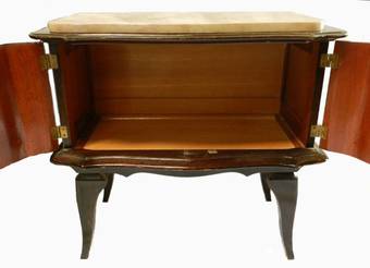Antique Pair Mid Century Deco French Side Cabinets Bedside Tables Nightstands