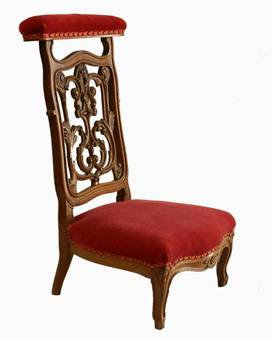 Antique C19 Ecclesiastical Side Chair French Prie Dieu Chair 