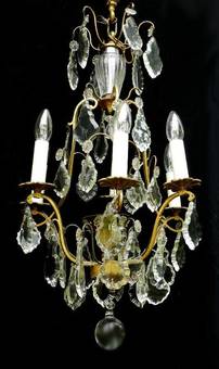 Antique French Cage Chandelier c1920