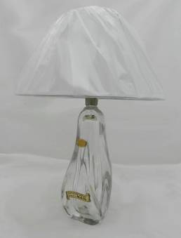 Antique French Crystal Lamp Base with original labels vintage 1960s Table Light
