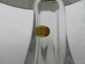 Antique French Crystal Lamp Base with original labels vintage 1960s Table Light