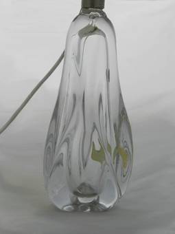 Antique French Crystal Lamp Base with original labels vintage 1960s Table Light