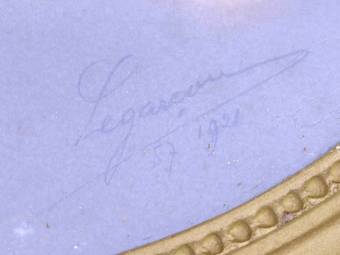 Antique Old Photograph of Young Girl signed Legarcon 1921 Paris