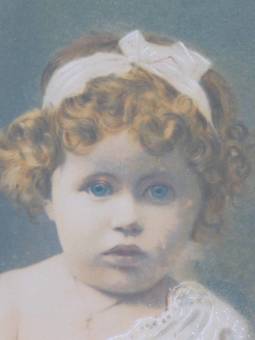 Antique Old Photograph of Young Girl signed Legarcon 1921 Paris