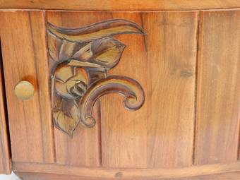 Antique Pair of French Art Deco Side Cabinets Bedside Tables Nightstand 