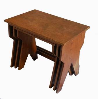 Antique Nest of Tables Mid Century Guillerme et Chambron style