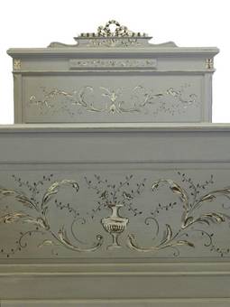 Antique C19 Louis French Double Bed  Base Painted  ready to go