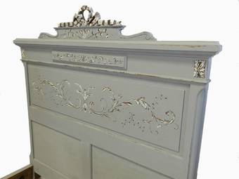 Antique C19 Louis French Double Bed  Base Painted  ready to go