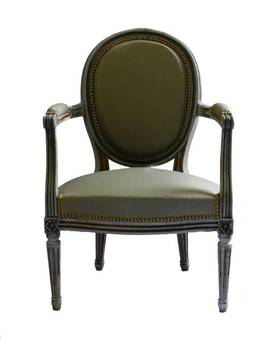 Antique French painted Armchair  Medallion Back