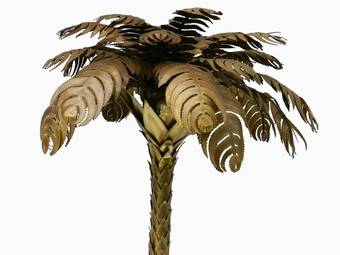 Antique French Palm Tree Floor Lamp Maison Charles c1970