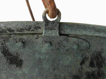 Antique C19 French Copper Basin Hanging Bowl Planter