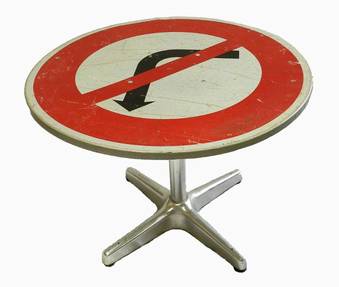 Antique French Cafe Table old Road Sign C20 Garden