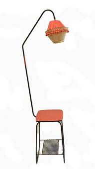 Antique Mid Century Floor Lamp Coffee Table Magazine Rack