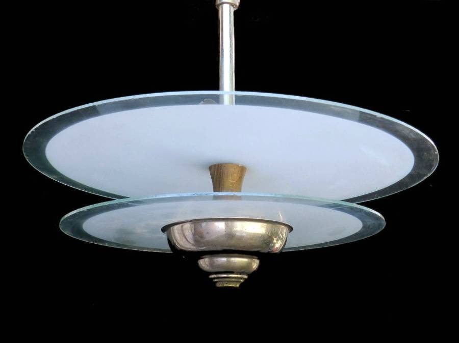 French Art Deco Hanging Light Ceiling UFO 