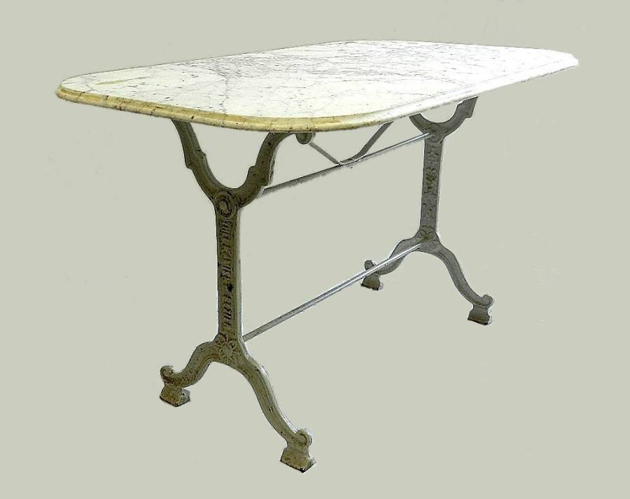 French Bistro Table Iron  Marble