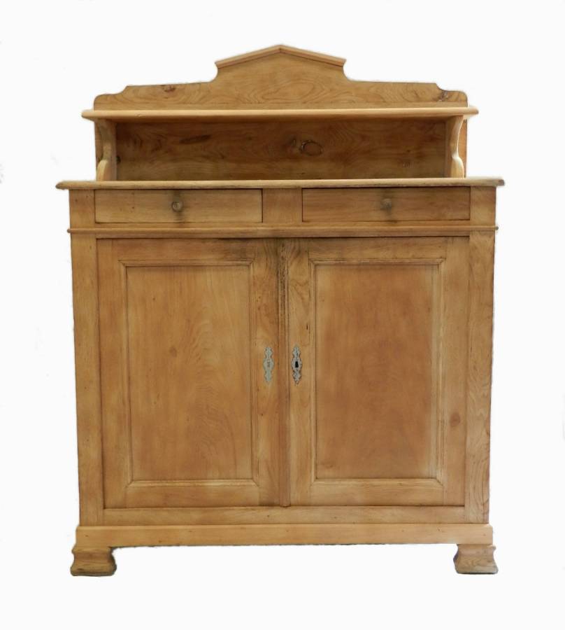 C19 Farmhouse Kitchen French Buffet Cupboard Bleached