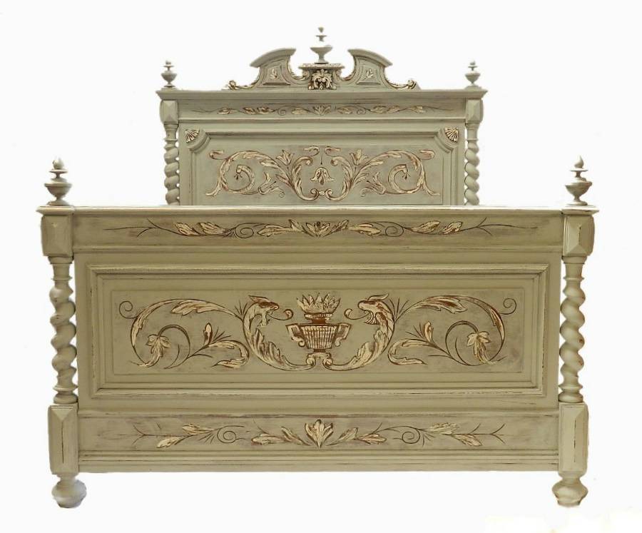 C19 French painted Double Bed  Base ready to go