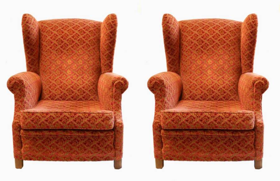 Pair of  Wing Armchairs French 1930s