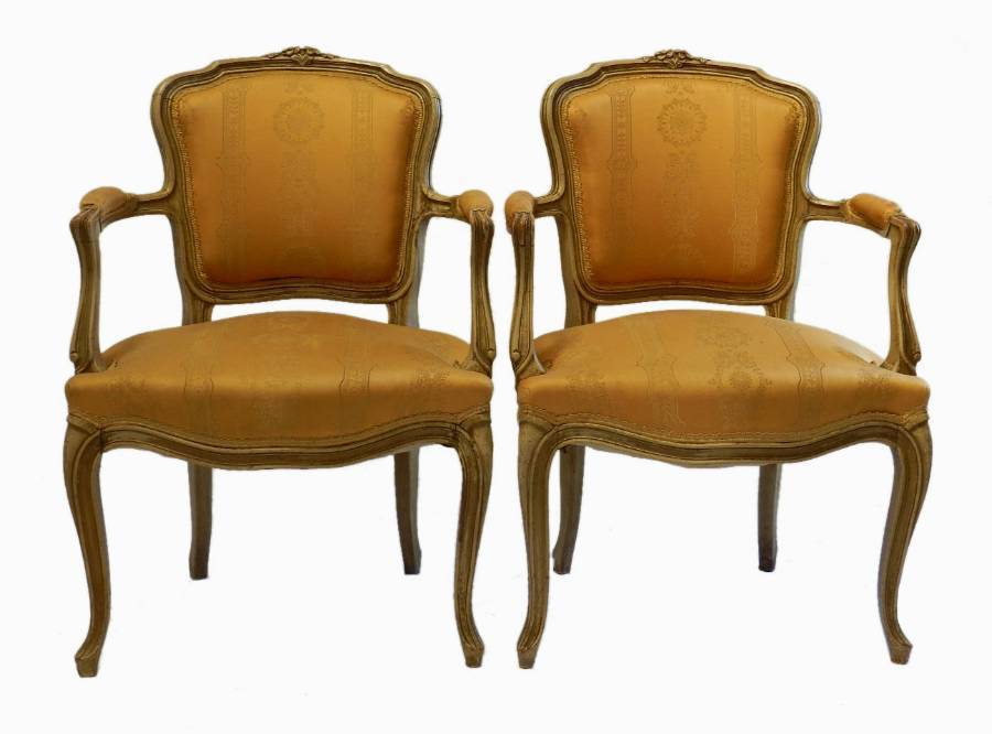 Pair of French Open Armchairs Cabriolet