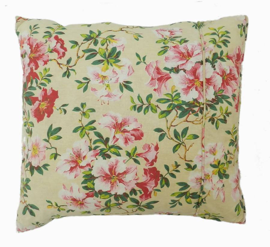 Unique French Pillow Accent Cushion Vintage Fabric Chintz