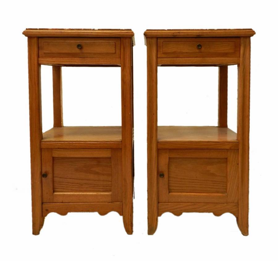 Pair Arts  Crafts Side Cabinets Nightstand Bedside Tables