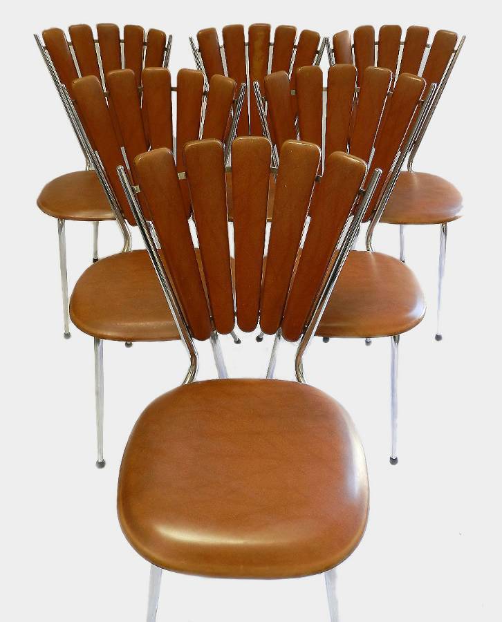 6 Mid Century Kitchen Chairs
