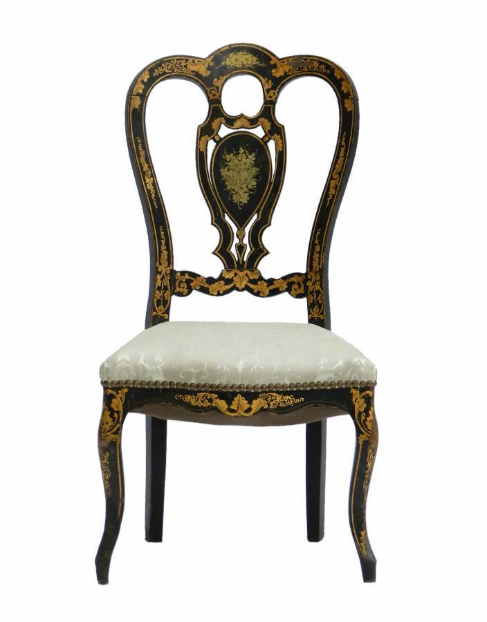 French Napoleon III Side Chair Chinoiserie Boudoir Bedroom