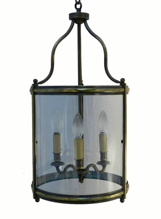 Large French Lantern Glass  Brass