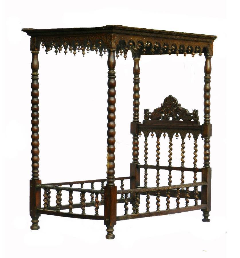C19 Four Poster Bed Colonial Portuguese Single Daybed 