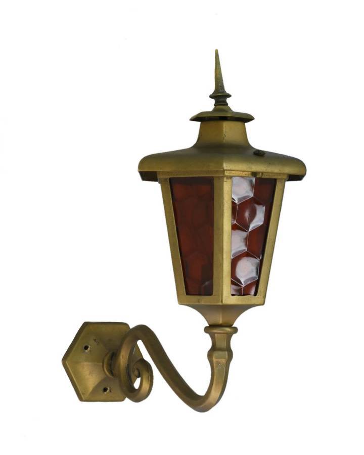 Brass Outdoor Lantern Porch Light Exterior Applique Sconce 