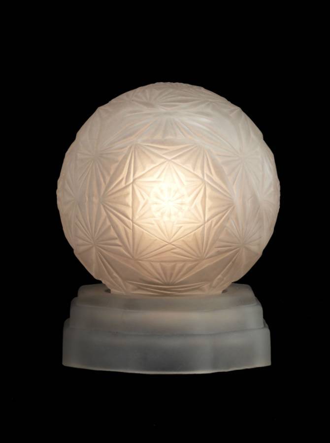 Art Deco Lamp Glass Globe Signed Sonover Night Light