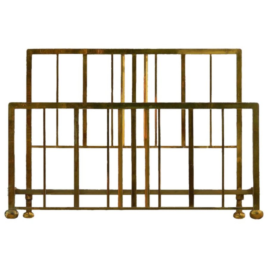 Art Deco Brass Bed US Queen or UK King Size circa 1930