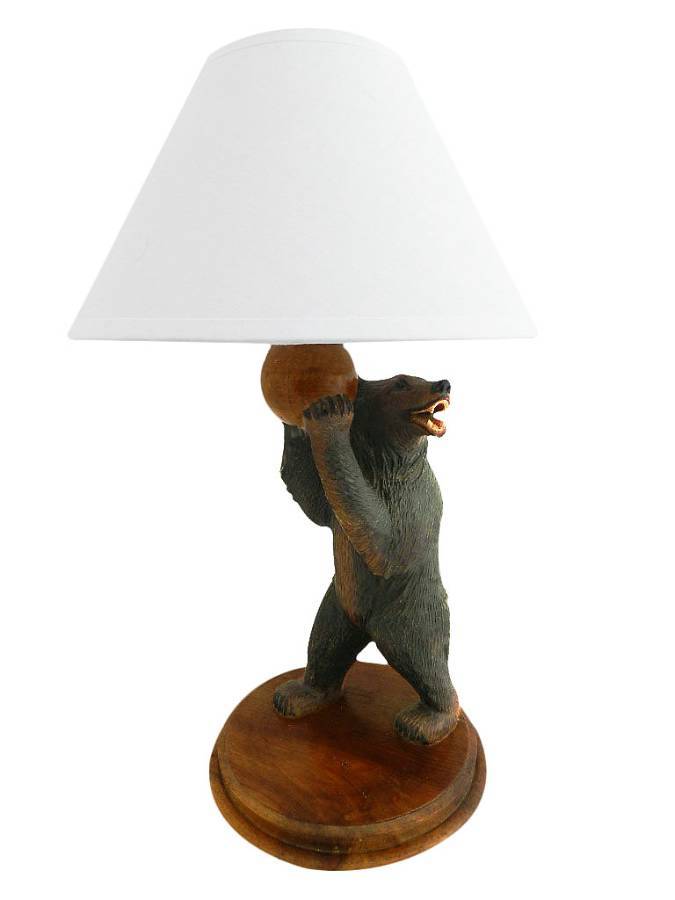 Antique Black Forest Bear Table Lamp early 20th Century