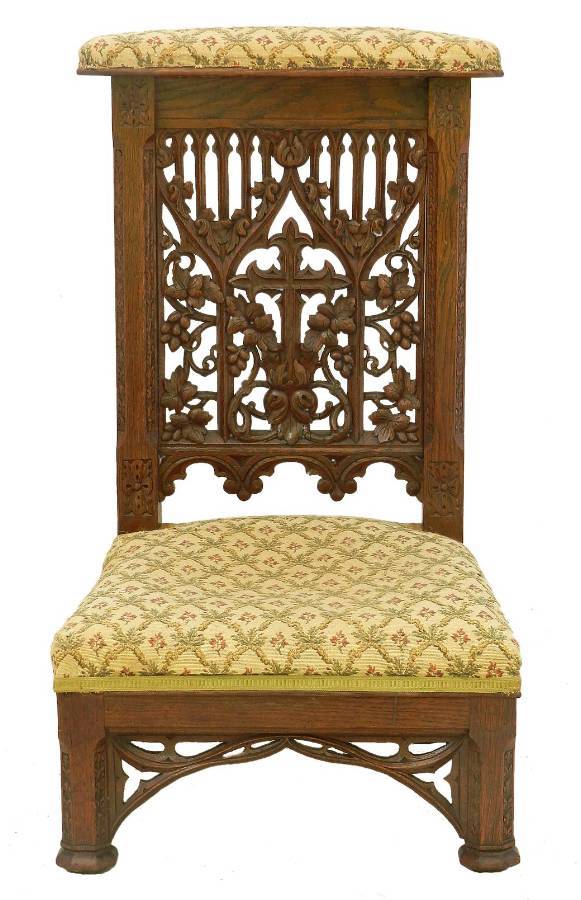 Gothic Revival Prie Dieu Side Chair 19th Century