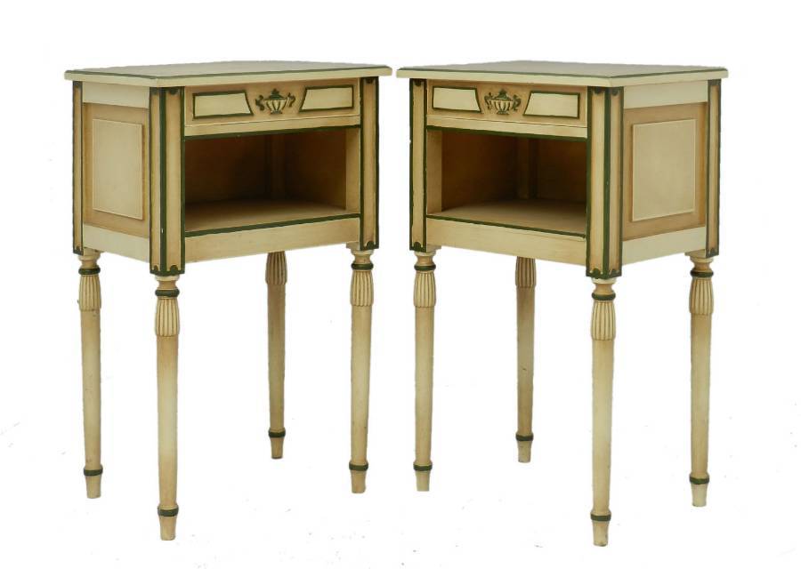 Pair of Side Cabinets or Bedside Tables 20th Century Directoire Empire Revival