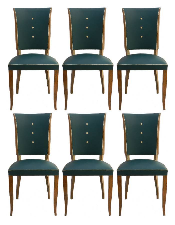 Six Art Deco Dining Chairs Use or Recover and  or Customize