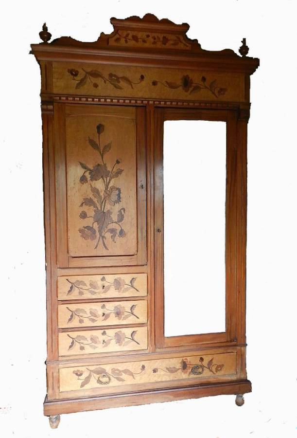 Art Nouveau French Ecole de Nancy Armoire Compactum Wardrobe Galle School