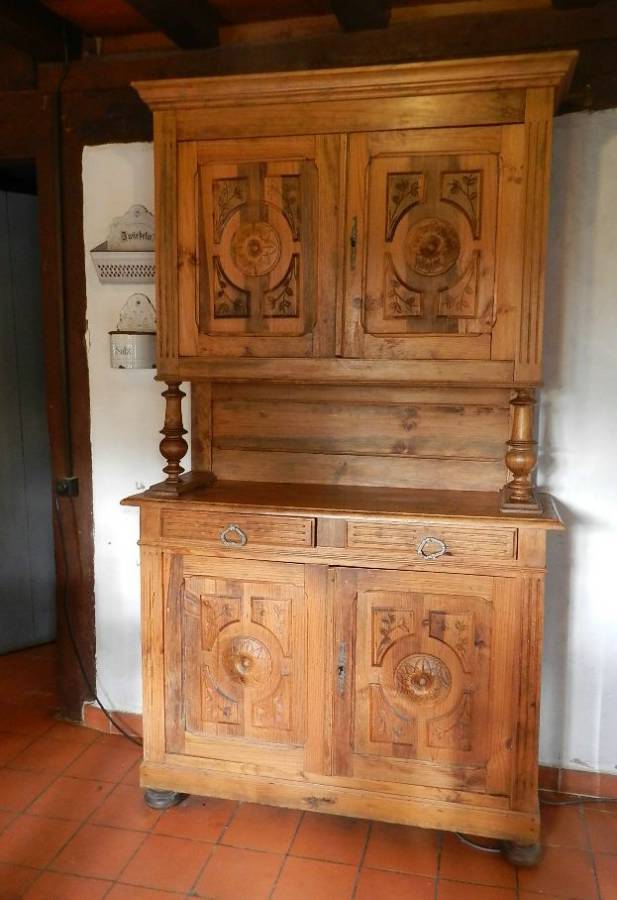 C19 French Carved Pine Louis Henri Buffet Dresser