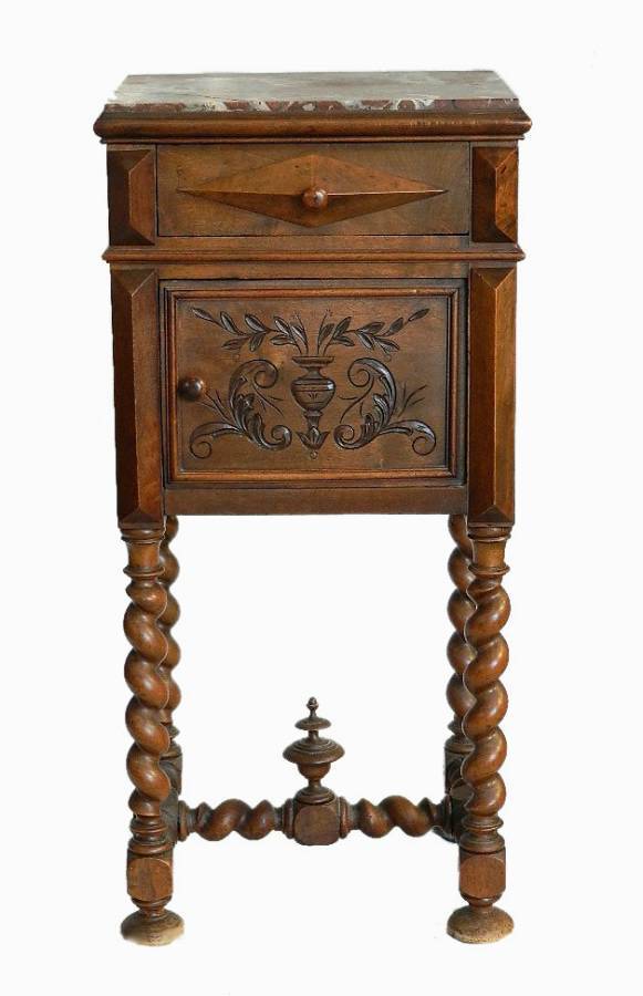 C19 French Bedside Table Nightstand Louis XIII rev 