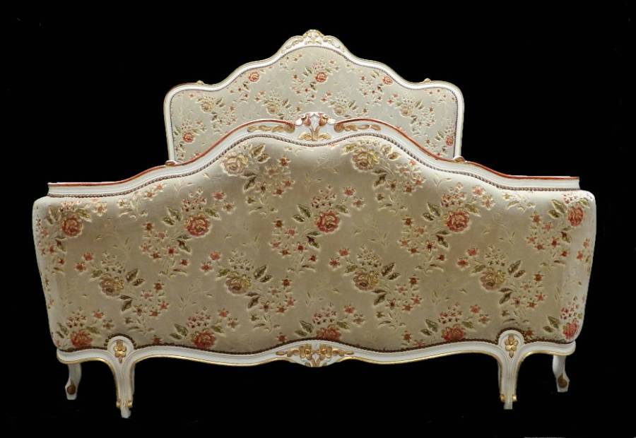 French early Vintage Lit Corbeille Louis Double Bed   Base