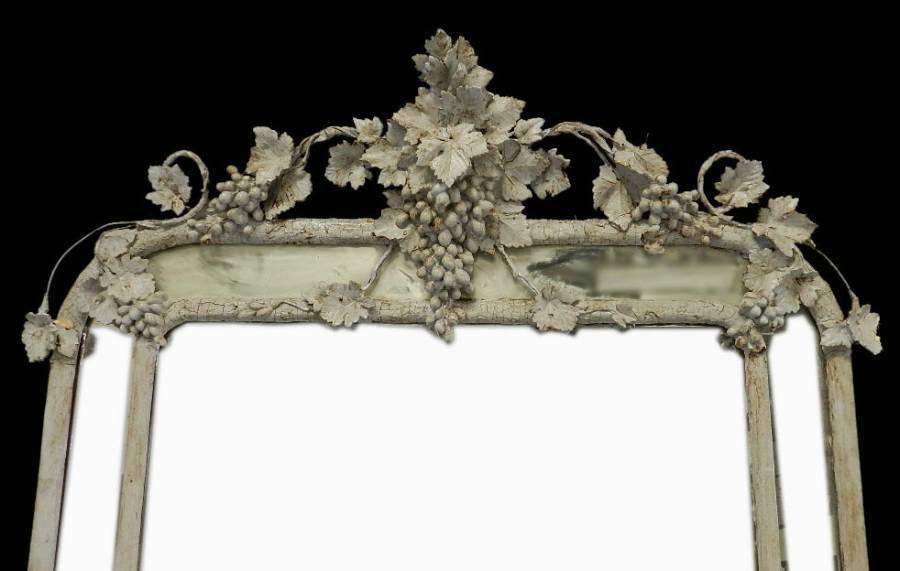 Huge Gloriously Distressed C19 Antique French Parcloses Mirror 