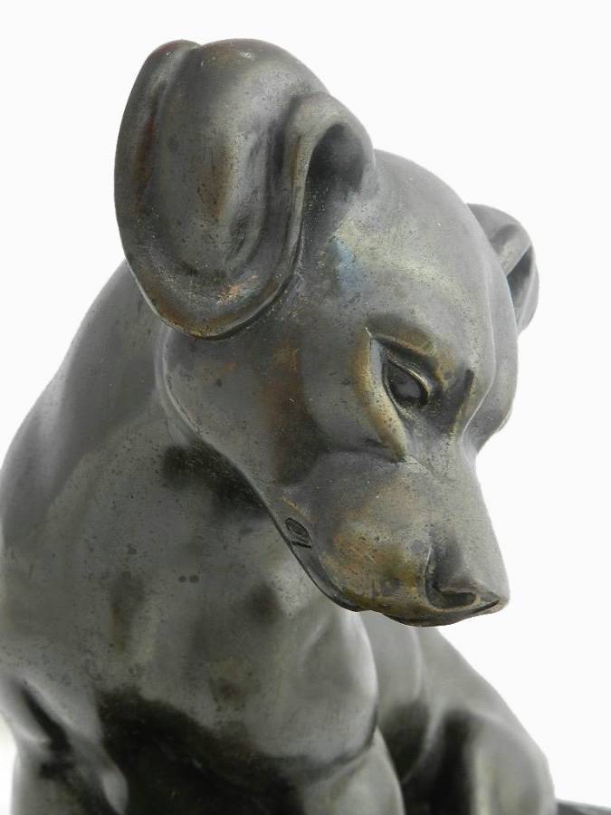 French Art Deco Bronze Dog 