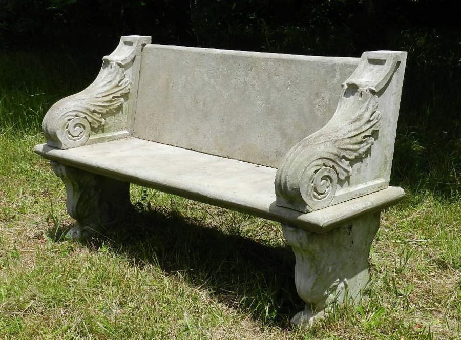 Good weathered Garden Bench Composition early C20