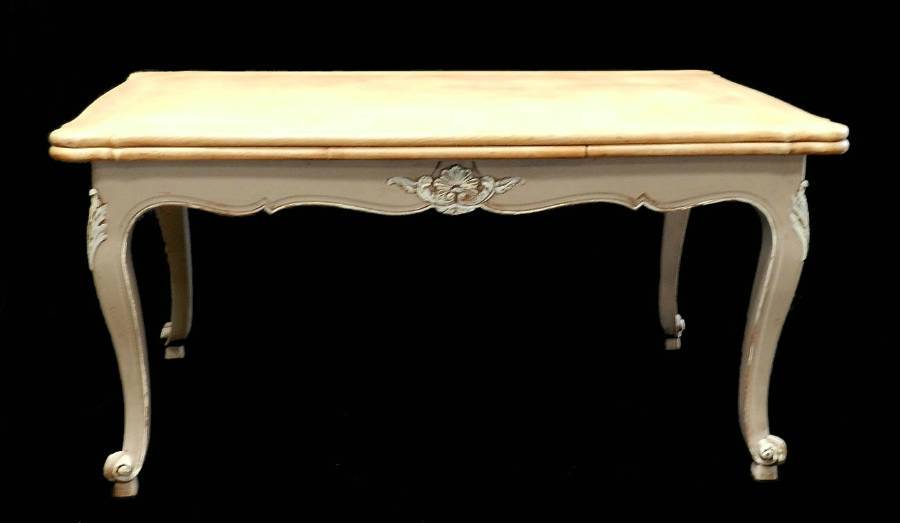 French Extending Dining Table Oak early vintage Louis Painted